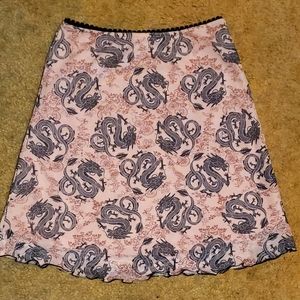 ASOS: pink dragon print mini skirt